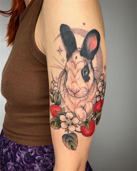 American Traditional Rabbit Tattoo