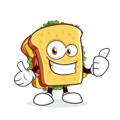 Cute sandwich cartoon character showing ... | Free Vector #Freepik # ...