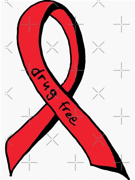 "Drug Free Red Ribbon" Sticker for Sale by miartist | Redbubble