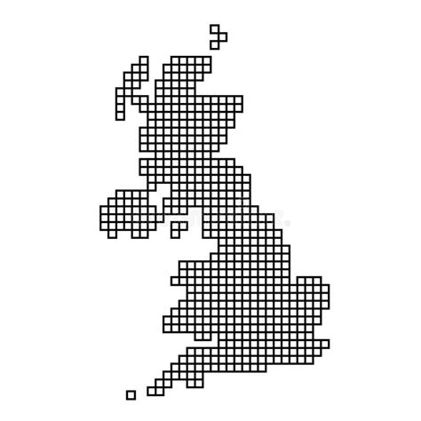 United Kingdom Map Silhouette from Black Pattern Mosaic Structure of ...