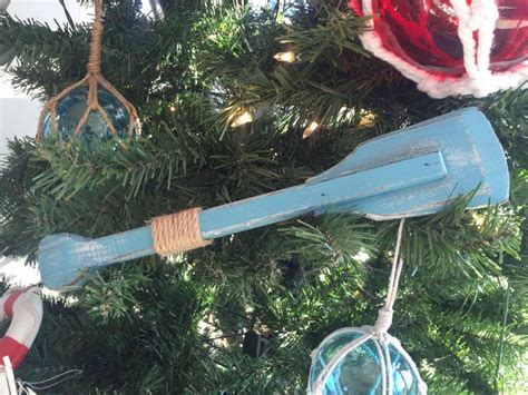 Buy Wooden Rustic Laguna Lake Decorative Squared Boat Oar Christmas Ornament 12in - Beach Decor