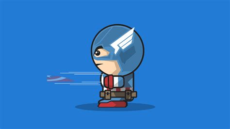 1920x1080 Captain America Cartoon Minimal Art 4k Laptop Full HD 1080P ...