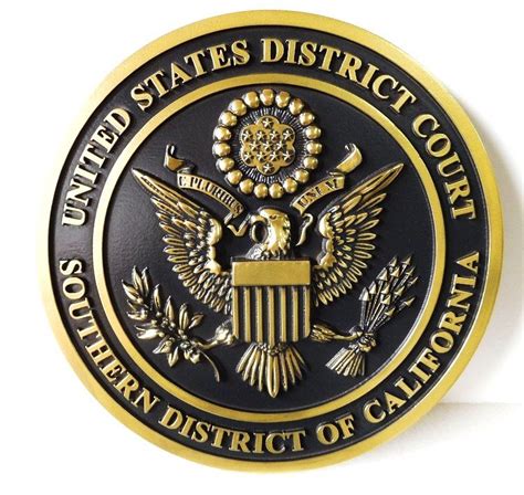 MB2050 - Seal of Federal District Court, 3-D Hand-rubbed | Brass plaques, Military graphics, Plaque