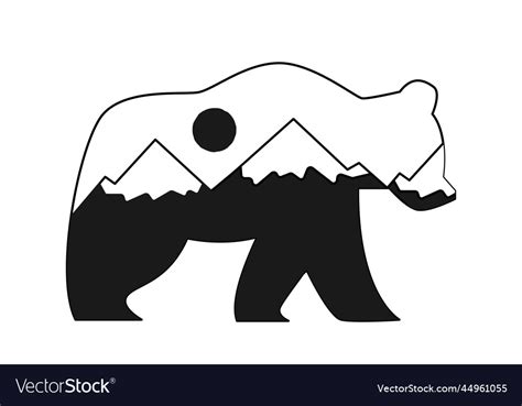 Polar bear silhouette Royalty Free Vector Image