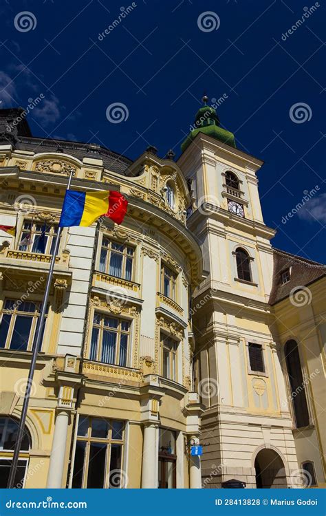 Historic Buildings of Sibiu Old Town Center Stock Photo - Image of ...