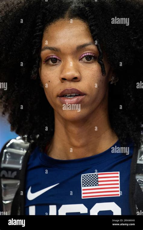 Vashti Cunningham of the USA competing in the women’s high jump final ...