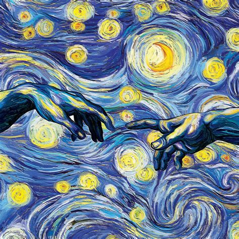 Human Connection Starry Night Wall Art | Painting