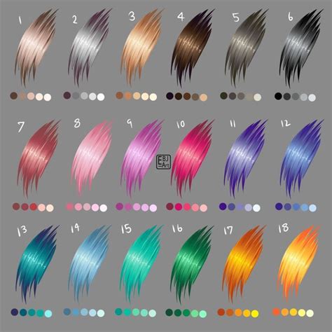 Hair color swatches by EBJ-Art on DeviantArt | Art drawings simple ...