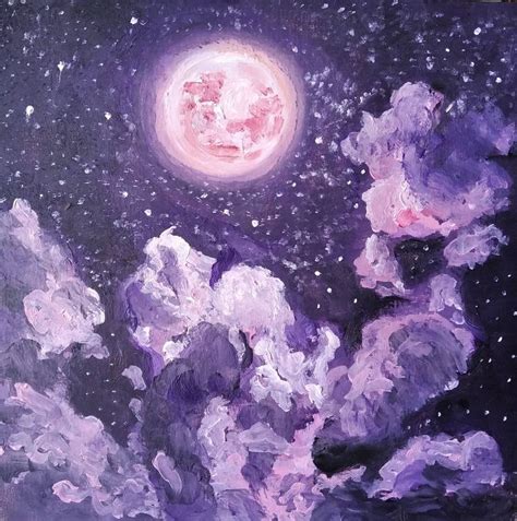 Pink moon Painting by Tetiana Kyrychenko | Saatchi Art