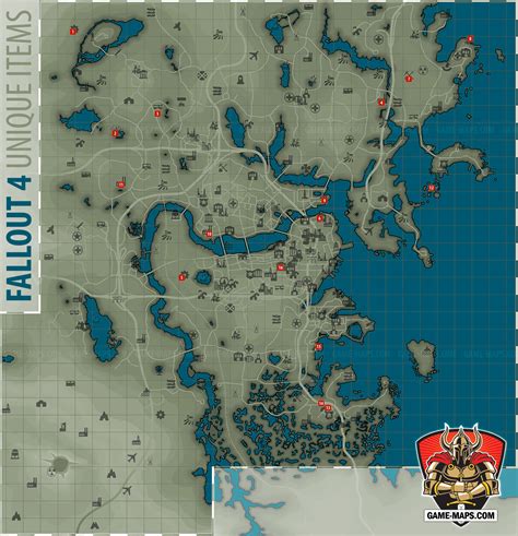 Fallout 4 Unique Items Location Map | game-maps.com