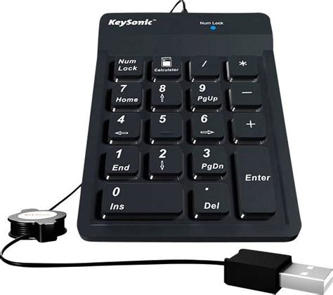 Klawiatura numeryczna do laptopa KeySonic Gummi ACK-118BK | Zamów w ...