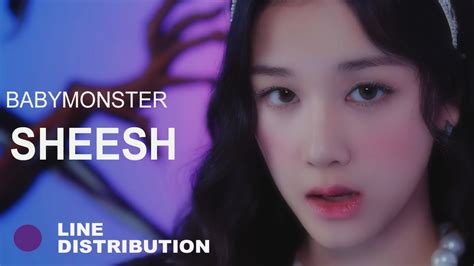 BABYMONSTER, SHEESH | Line Distribution (Color Coded) - YouTube