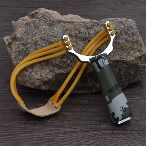 Powerful Aluminium Alloy Slingshot Crossbow Hunting Sling Shot Catapult Camouflage Bow Catapult ...