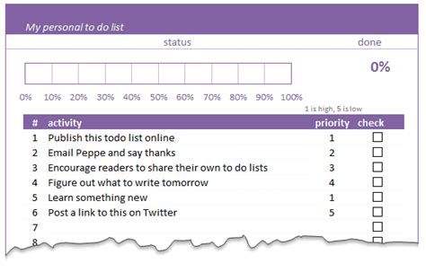 EXCEL EXPERTS: To-do List with Priorities using Excel