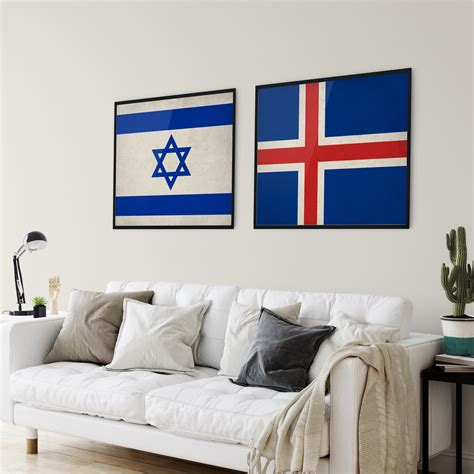 Israel Flag Art, Israel Flag Print, Israeli Flag Poster, Country Flags ...