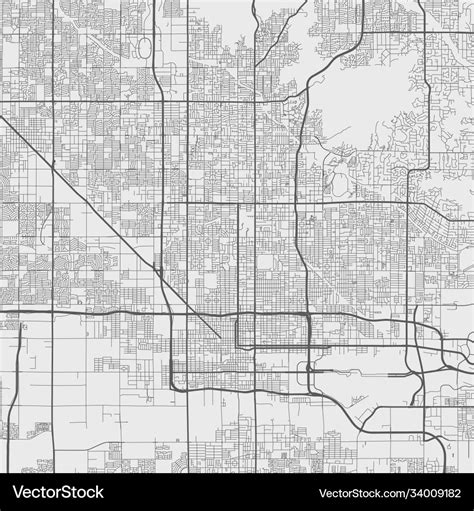 Urban city map phoenix poster grayscale street Vector Image