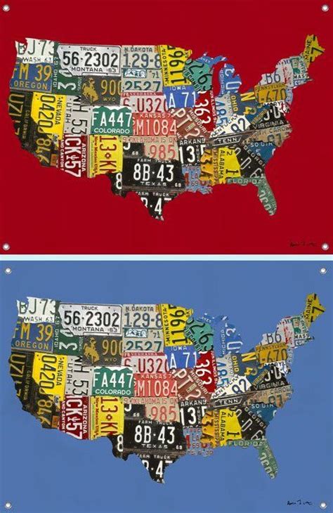 License Plate USA Map Wall Mural