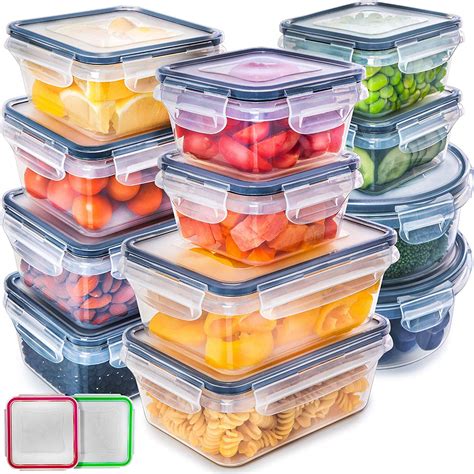 12 Pack Food Storage Container with Lids Black Plastic Food Containers with Lids | eBay