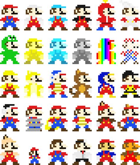 Super Mario - Power Ups & Costumes | Pixel Art Maker