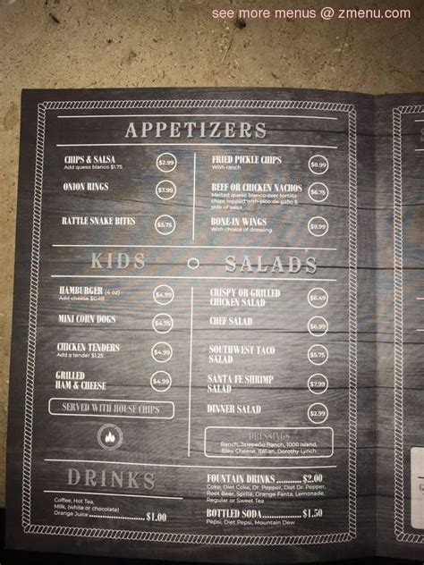 Menu at Santa Fe Grill pub & bar, Cimarron