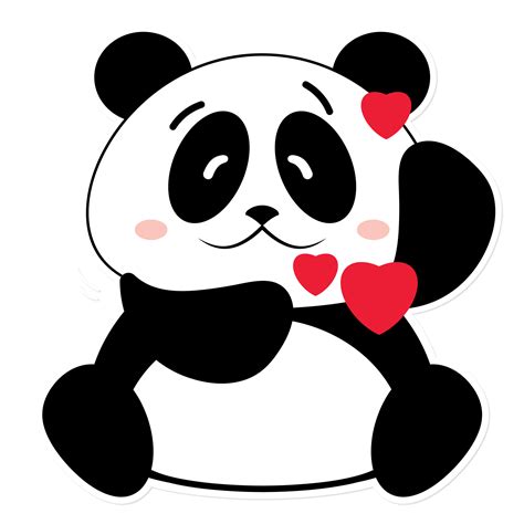 panda love valentine cartoon cute 17189094 PNG