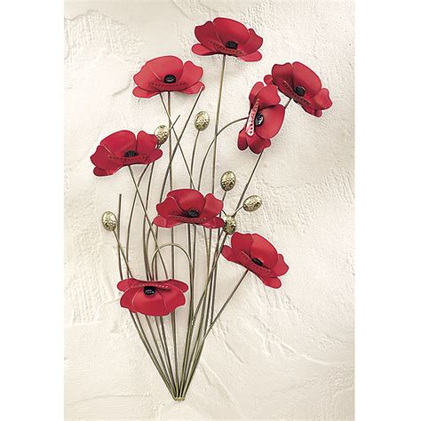 EE5022 | Poppy wall art, Wall sculpture art, Hanging floral decor