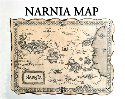 The Chronicles of Narnia Map the World of Narnia Map the - Etsy