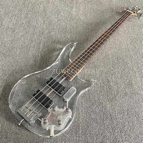 Hot Sell 4 Strings Electric Bass Guitar Crystal Light Acrylic Body Maple Neck | eBay