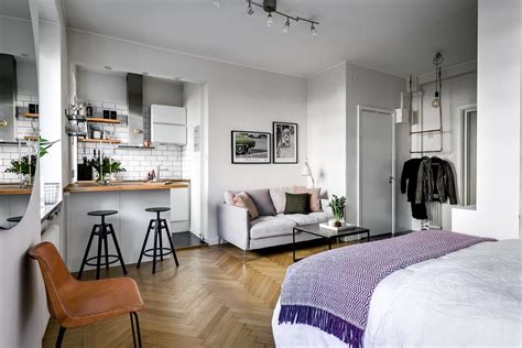 Cozy one-room apartment in perfect style via Krone Kern Small Apartment Bedrooms, One Room ...