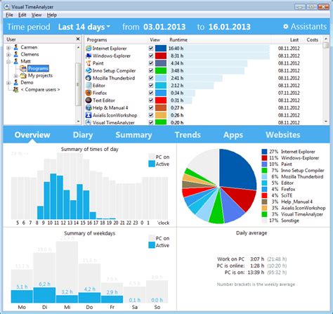 Timesheet time tracking - track working time on computer