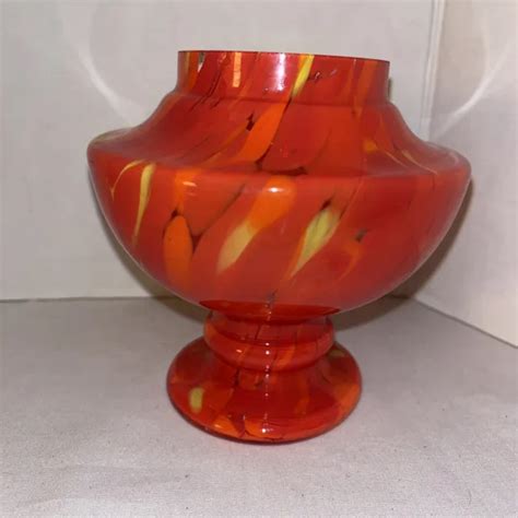 ANTIQUE ART DECO Multicoloured Spatter Glass Posy Vase Czechoslovakia $21.80 - PicClick