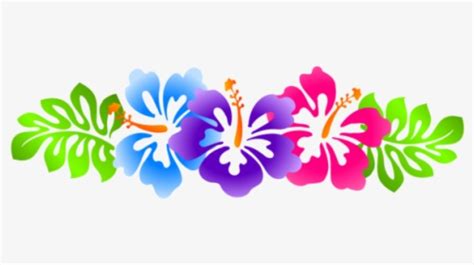 File Clip Art Borders - Hawaiian Flower Border Transparent, HD Png ...
