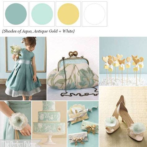 :: The Perfect Palette: Aqua, gold, white | #wedding #colors | Wedding ...