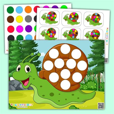 Printable Colored Snail Pattern Activity for Preschoolers