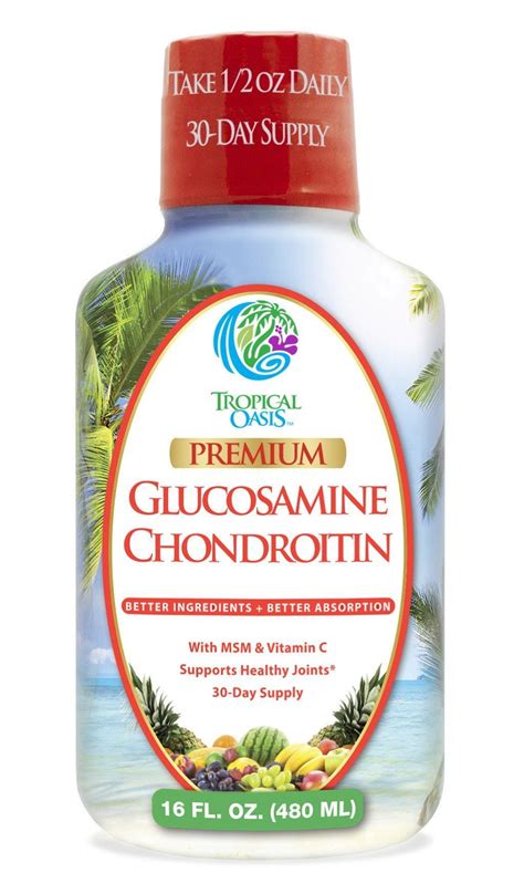 Premium Liquid Glucosamine Chondroitin and MSM, Liquid Joint Supplement w/1500mg Glucosamine ...