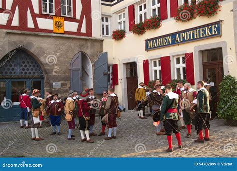 ROTHENBURG OB DER TAUBER, GERMANY - September 5: Performers of T Editorial Stock Image - Image ...