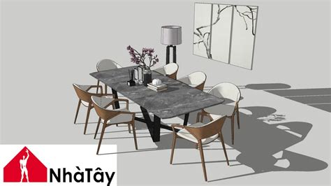 Combo dining table | 3D Warehouse Modern Dining Table, Dinning Table, House Window Design ...