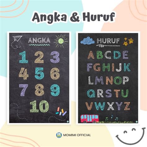 Jual Poster Angka dan Huruf Edukasi Anak Belajar Alfabet Alphabet Abjad untuk Balita Toodler ...