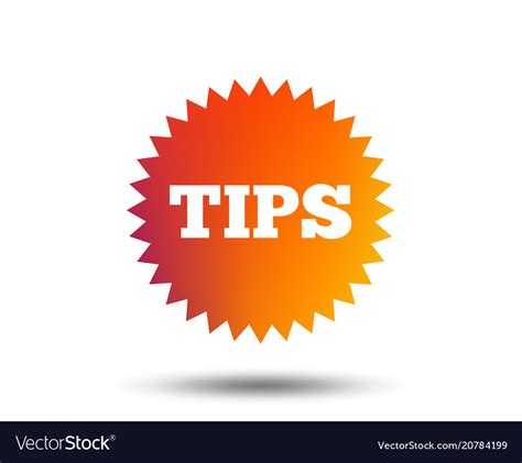 Tips sign icon star symbol Royalty Free Vector Image