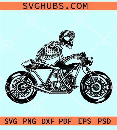 Skeleton Riding Motorcycle SVG, skeleton biker svg