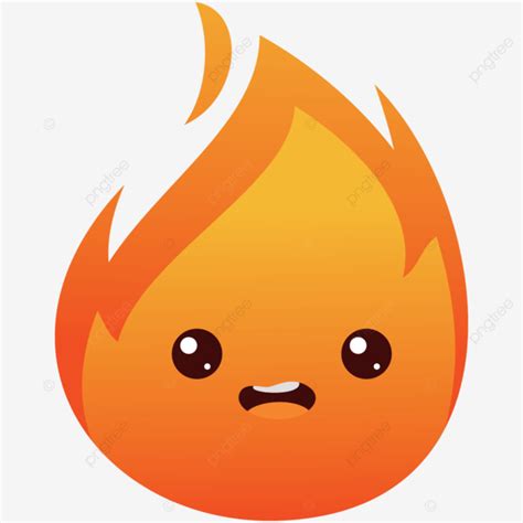 Happy Cute Fire Expression Character Emoji, Happy, Cute, Fire PNG and ...