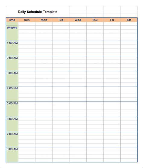 Daily Schedule Templates | 18+ Free Word, Excel & PDF Formats, Samples, Examples, Forms