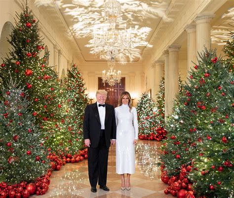 Melania Trump Dons Sleeveless Dress for White House Christmas Party | E ...