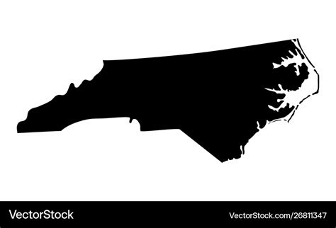 North carolina silhouette map Royalty Free Vector Image