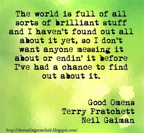 Book quote from Good Omens by Terry Pratchett and Neil Gaiman - probably the most profound and ...