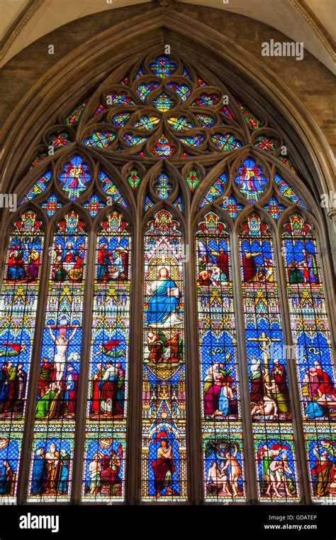 England,West Sussex,Chichester,Chichester Cathedral,Stained Glass Window Stock Photo - Alamy