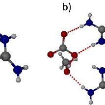 X-ray crystal structure of guanidinium carbonate methanol solvate. (a)... | Download Scientific ...