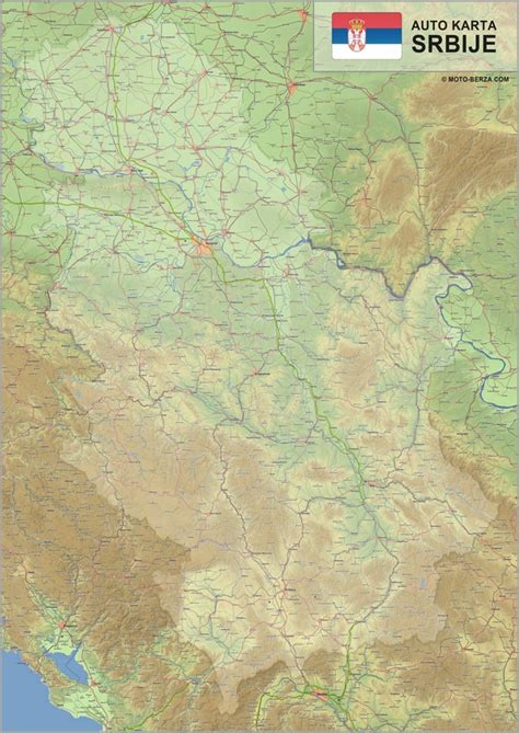 Mapa srbije - Auto karta Srbije - Geografska karta sa putevima