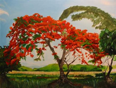 Flamboyant Tree Painting at PaintingValley.com | Explore collection of Flamboyant Tree Painting