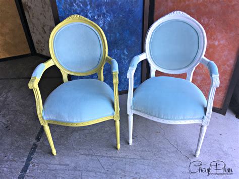 How to Paint Upholstered Chairs | How to Paint Around Fabric Cushions | Cheryl Phan